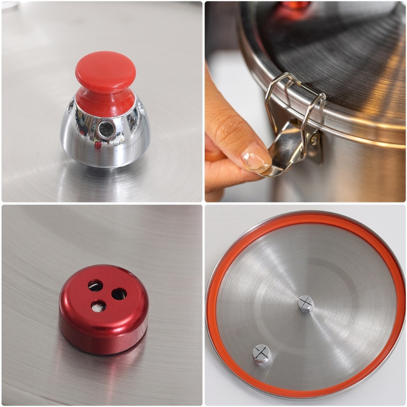 Portable Camping Pressure Cooker Meats Pots with Folding Handle Stainless Steels Stove Pressure Cooker Outdoor Cookware