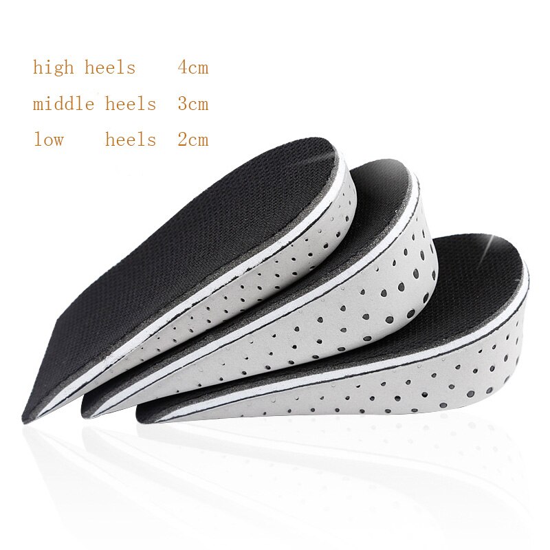 Semelle intérieure respirante rehaussant les chaussures de sport à insertion de talon coussin unisexe 2-4 cm de hauteur augmentant les semelles intérieures: 4cm