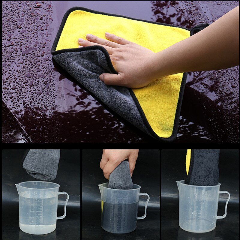 Serviette en microfibre pour lavage de voiture, 3/5/10 pièces, 600g/m2, chiffon de séchage pour peinture