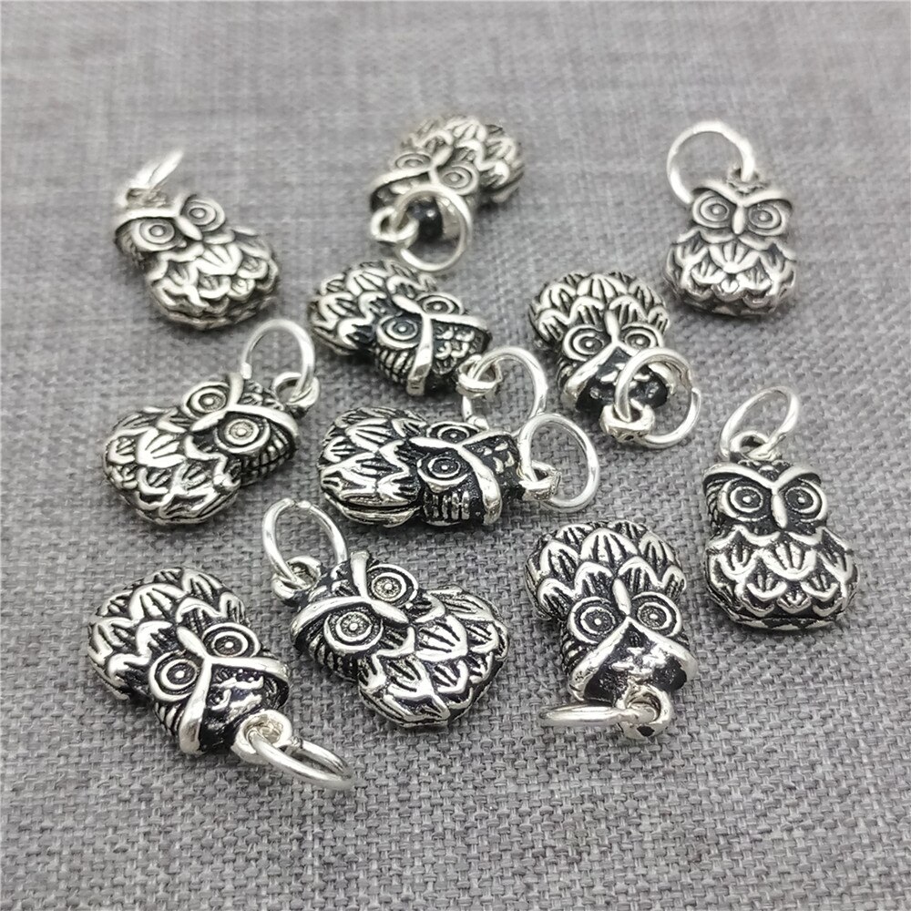 3 Stuks Van 925 Sterling Zilveren Uil Charms 2-Zijdig Voor Armband Ketting