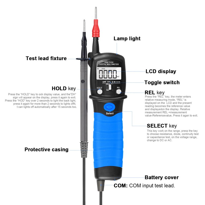 BT-38B Digital-Multimeter Stift Typ AC DC 600V Voltmeter Widerstand Diode Kontinuität Tester Widerstand Diode Kontinuität Tester