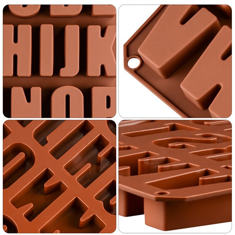 1Pc Grote Mallen Cijfers Letters Siliconen Mal 3D Fondant Mold Taarten Decoreren Gereedschap Diy Keuken Bakvormen