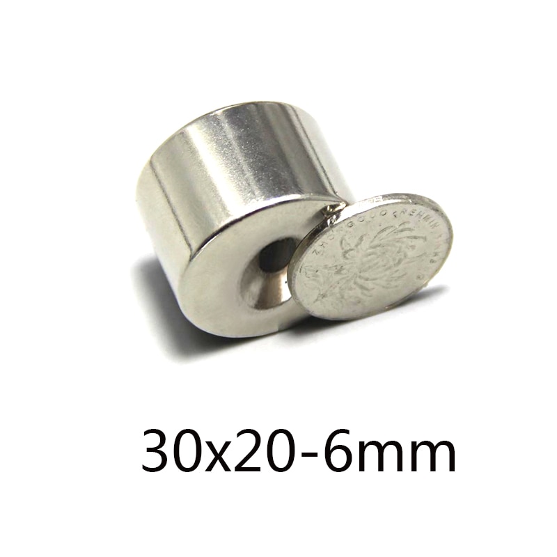 1/2/3 Pcs 30x20-6mm Krachtige Magneten 30X20 Mm Gat 6 Mm Permanente Ronde Verzonken Neodymium 30*20-6 Mm Magnetische Magneet