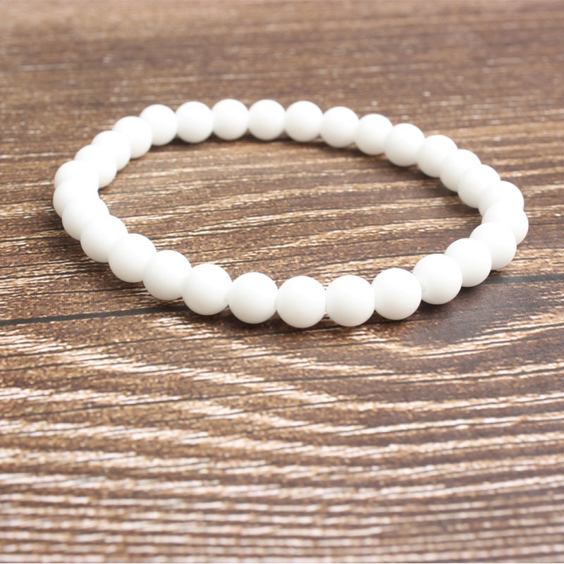 Ling xiang pulseira de contas de joias naturais, bracelete com pedras brancas para homens e mulheres acessórios e amuletos