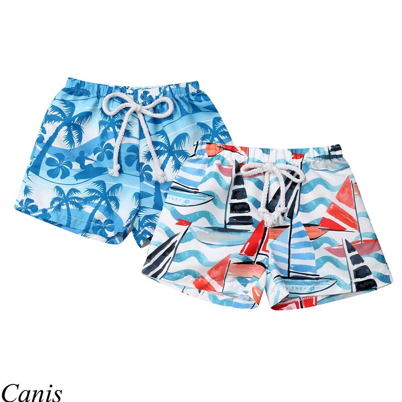 Hawaiisk nyfødt barn baby drenge elastisk linning korte bukser sommer strand shorts