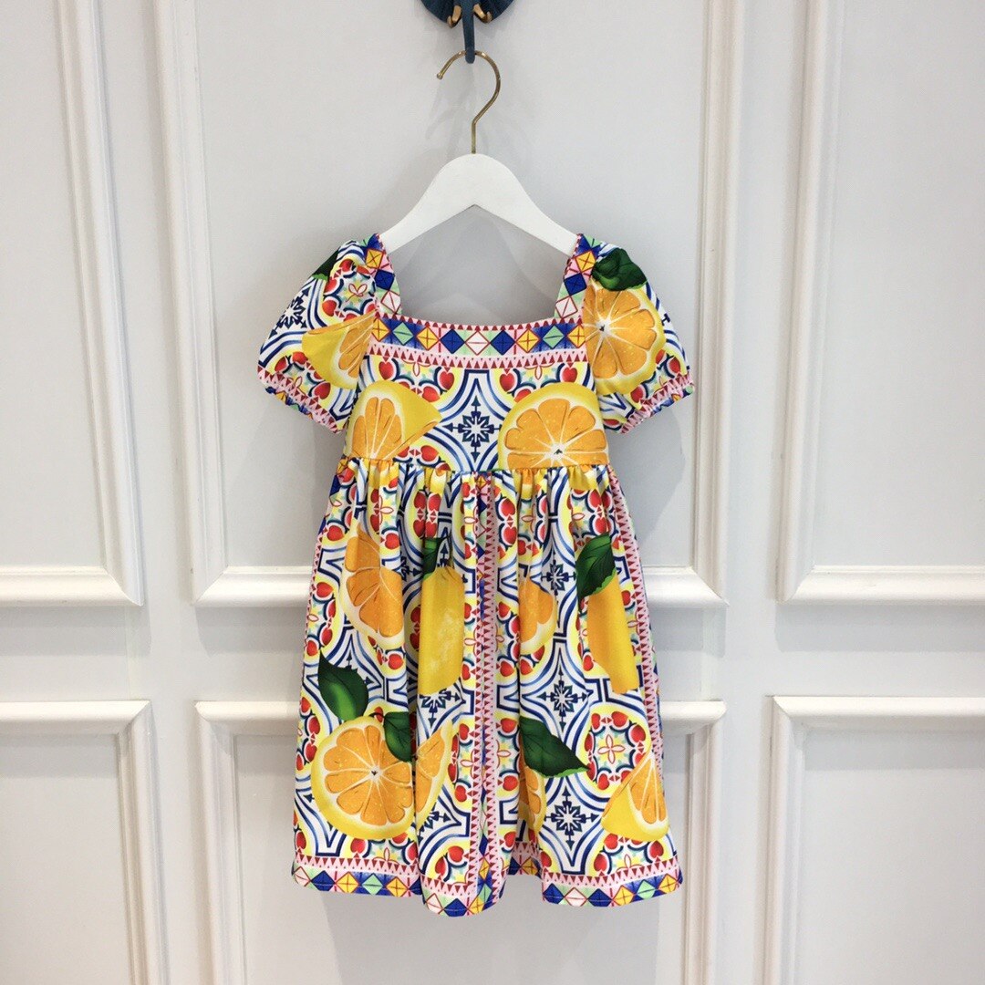 Estate 2022 Lovely Bohemian abito a maniche corte abito da principessa Party Ball Girl Boutique Set abito da sera di lusso: 12Y-150CM