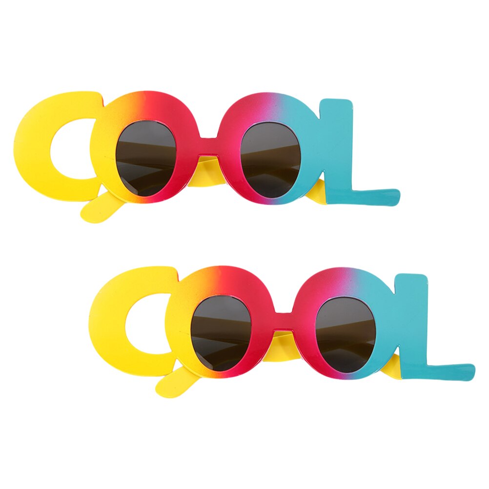 2 Stuks Cool Brief Zonnebril Strand Glazen Foto Nemen Bril Hawaii Party Brillen: Default Title