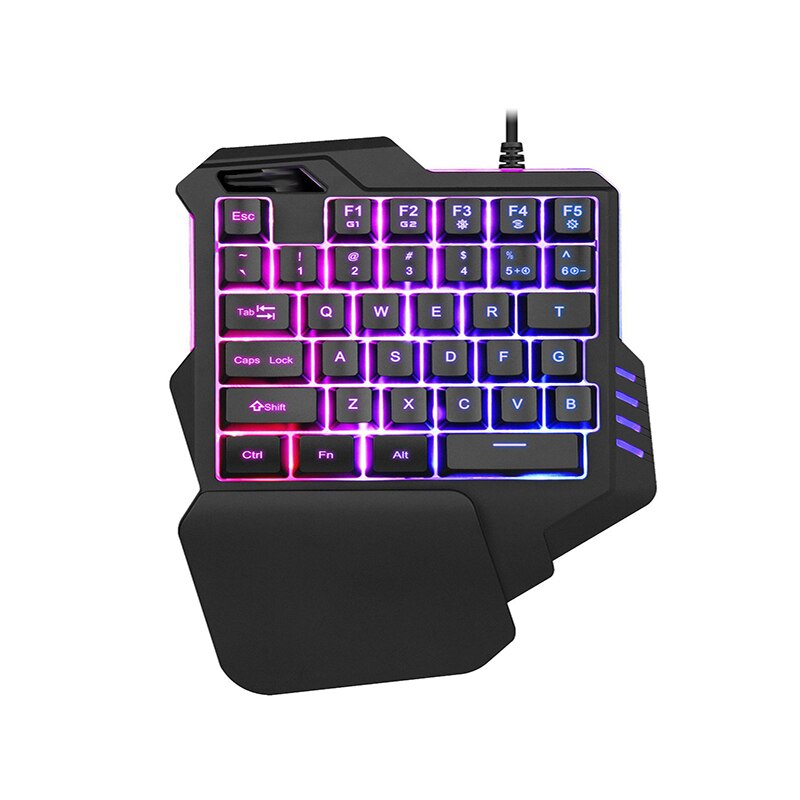 One hand keyboard colorful rgb macro recording gam grandado