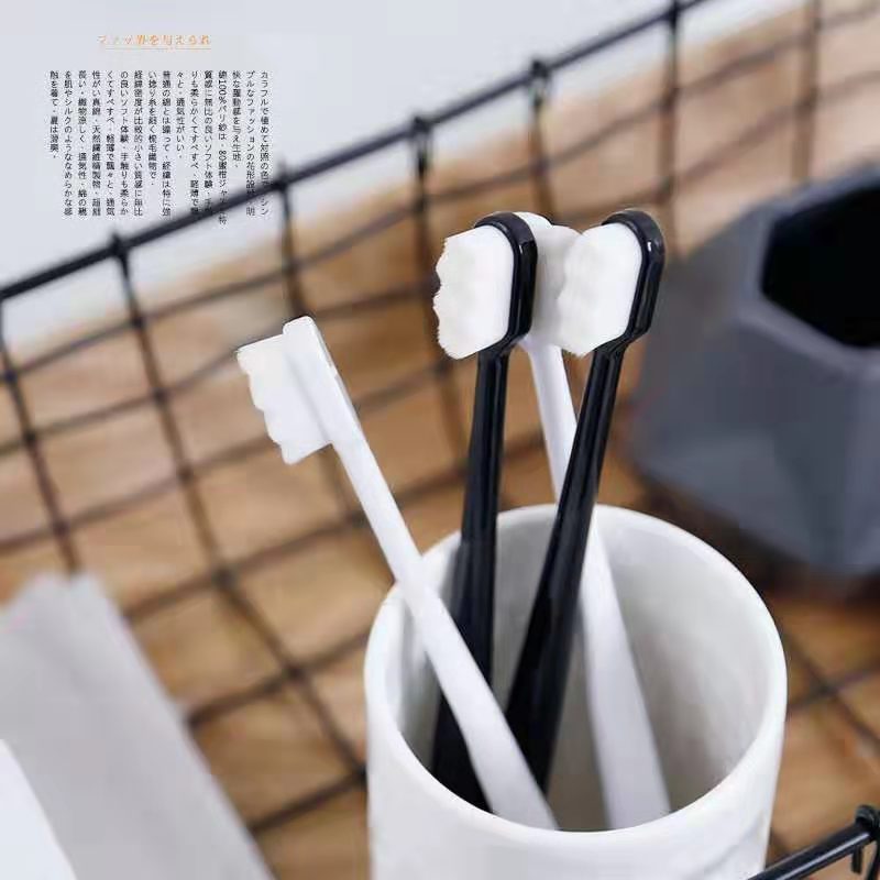 Brosse à dents Ultra fine Dense, en Fiber souple, à poils , Portable pour adultes et enfants, avec boîte