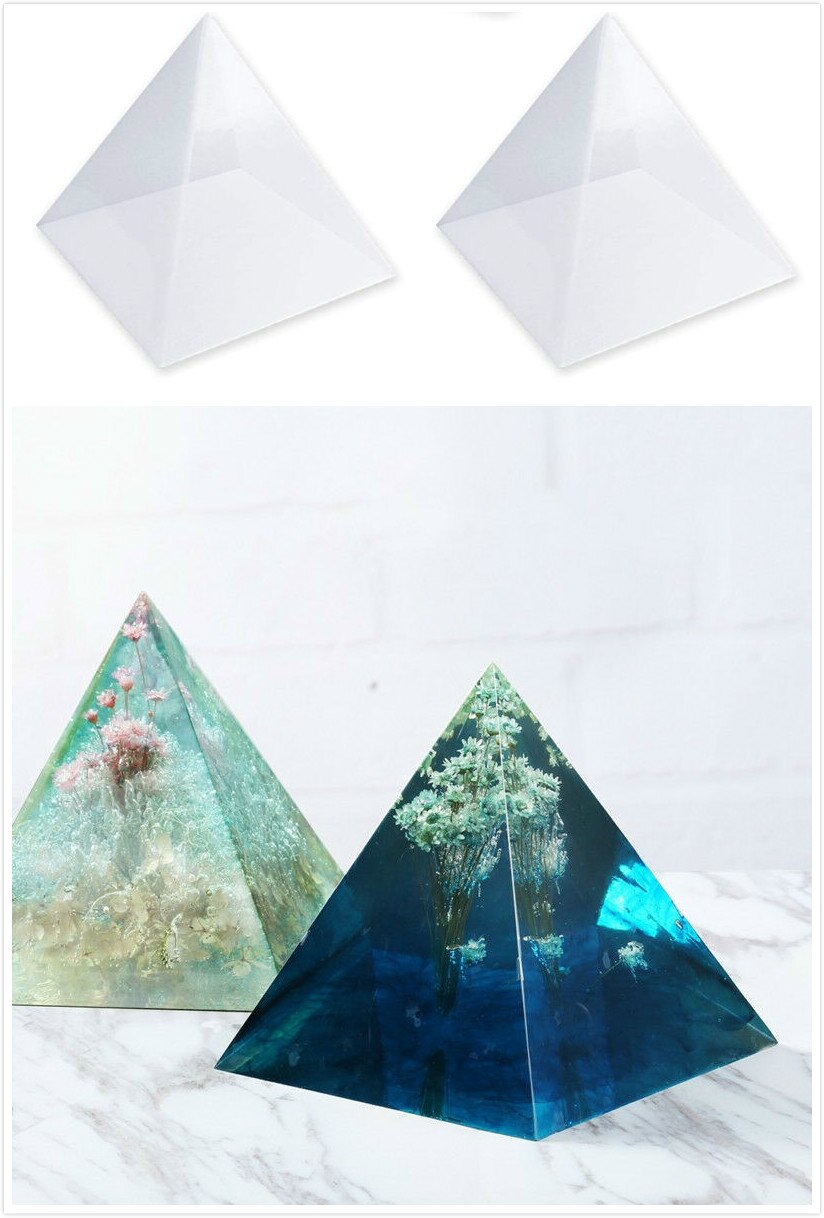 1 stk gjennomsiktig pyramid silikon mold harpiks dekorasjon håndverk smykker lage mold epoxy harpiks mold