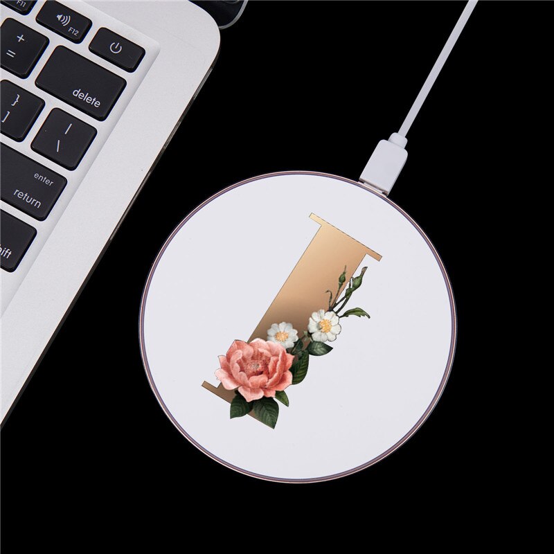 Letter A B C D Wireless Charging Station Wireless Charger for Iphone Airpods 2 Airpods Pro Samsung Xiaomi Cute Charger Pad: Style 9