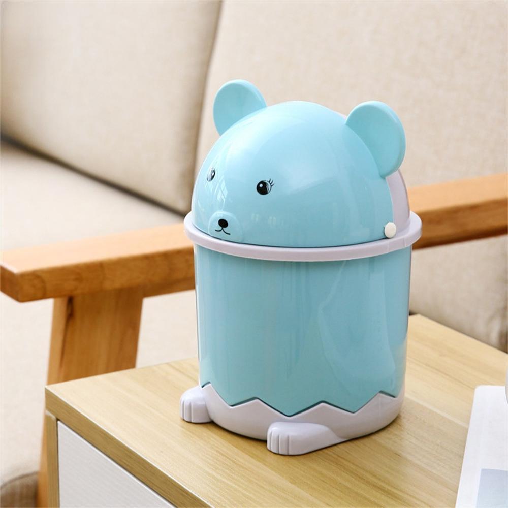 desk trash can Cover Mini Portable Garbage Storage Bin Desktop Kitchen Bathroom Garbage Rubbish Can держатель для мусора SD