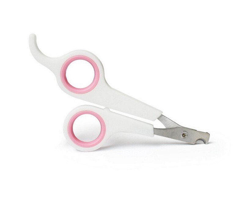 Coupe-ongles en acier inoxydable pour chien et chat, ciseaux de toilettage, fournitures pour animaux de compagnie: White Pink