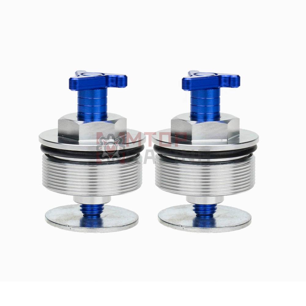 Tapa de horquilla de precarga para Yamaha XT660 43mm, pernos de horquilla triajustables: Silver with blue
