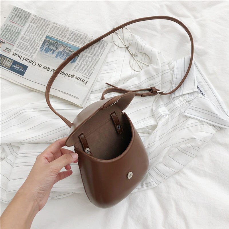 Leather Women's Shoulder Bags Handbag Solid Color Messenger Bags For Women Female Casual Shell Tote