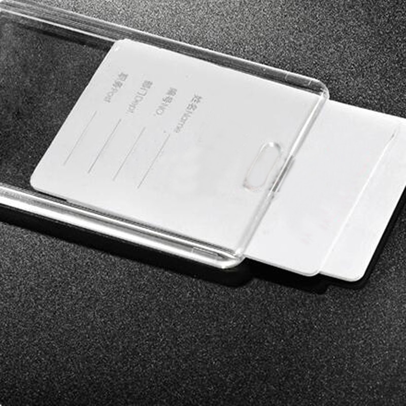 10 Pcs/lot Vertical Acrylic Badge Holder Double Card ID Transparent Name Card Case with Lanyards Company Office Supply