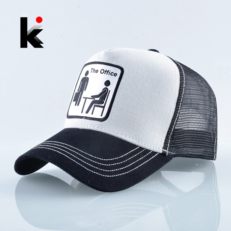 Trucker Caps Unisex Mesh Baseball Caps Men Women Outdoor Breathable Visor Hat Hip Hop Casquette The OFFICE Drake Bones