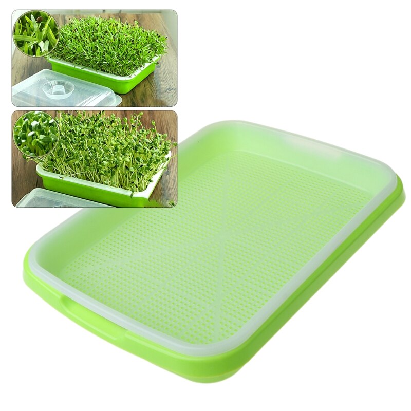 Seed Sprouter Tray BPA Free PP Soil-Free Wheatgrass Grower Lid Plate Hydroponic