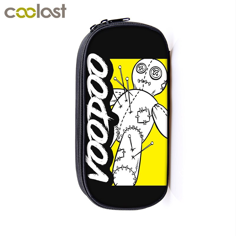 Voodoo dukke / hodeskalle kosmetikkvesker blyantboksveske kvinner sminkeveske jenter skoleveske blyantholder oppbevaringsvesker halloween: Qbbvoodoo 07