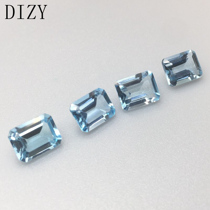 Dizy cielo Naturale Topazio Azzurro Allentato Della Pietra Preziosa Ottagono Sfaccettato taglio 7*9 Millimetri circa 2.85Cts per Argento E Oro gioielli Fai da Te Montaggio