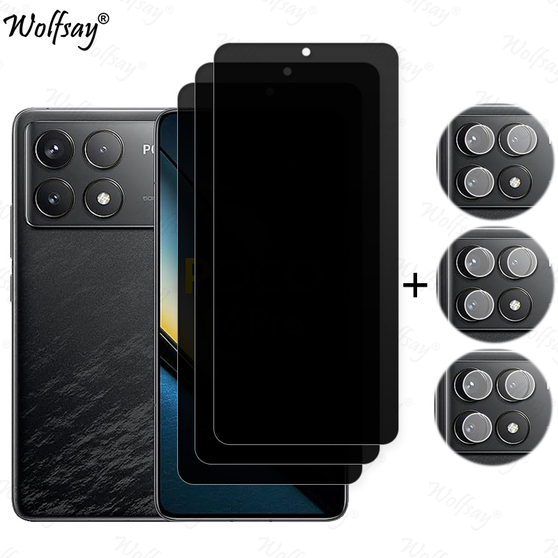 Protector de pantalla de privacidad para Xiaomi Poco F6 Pro, vidrio templado antiespía para cámara Poco F6 M6 X6 Pro, vidrio para Poco F6 Pro: Lucent /  Opción1