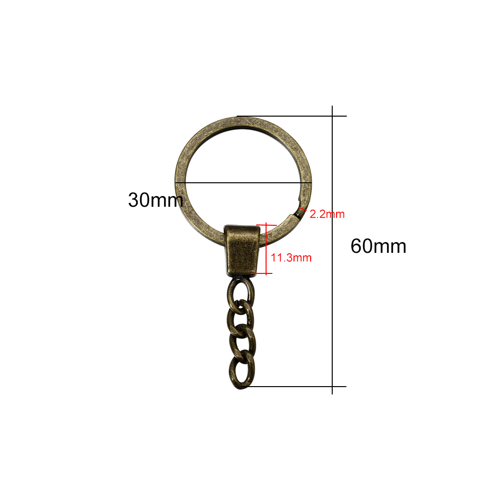 5 Teile/los 30mm Schlüssel Ring Schlüssel Kette Gold Farbe Lange Runde Split Schlüsselanhänger für DIY Schlüssel Kette Schmuck machen