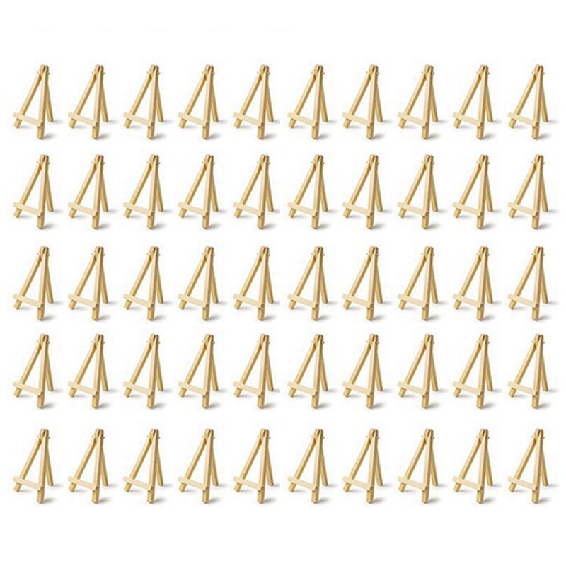 50Pcs Kids Mini Houten Schildersezel Schilderkunst Kaart Stand Display Houder Tekening Voor School Student Kunstenaar Levert 16X9cm