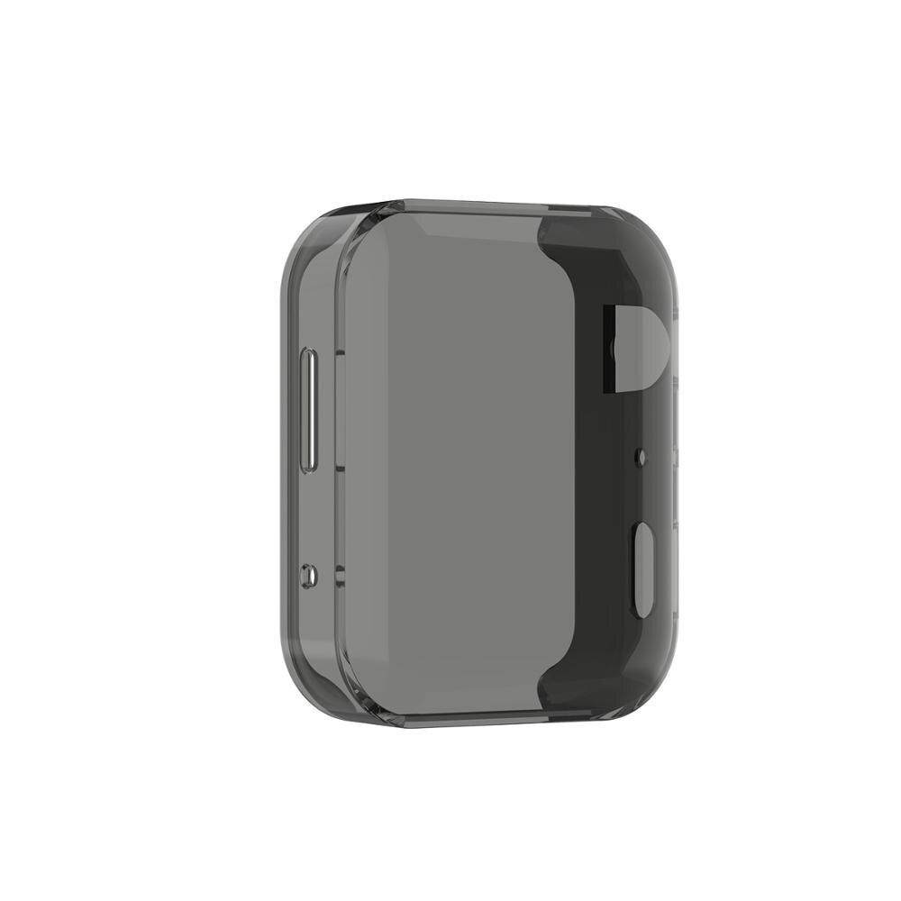 TPU Full surround protection Case For Xiaomi watch Transparent frame Protector Cover Bumper for Mi watch Protective accessories: A Transparent black