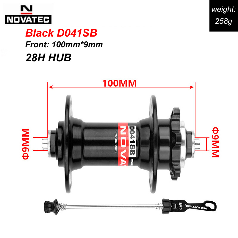 Novatec Mountainbike Hub D041SB D042SB Disc Kaart Brake 28/32/36 Gaten Mtb Road Fiets Hubs Lager Qr 32H 8/9/10/11/12 Speed: 28H Front Black