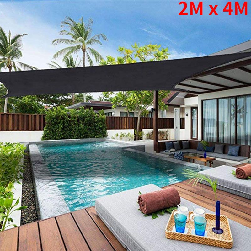 Outdoor Sun Shade Sail 90% Shading Rate Sunshade Net Sunblock Shade Cloth Greenhouse Cover Car Pool Garden Sun Shelter: 2M X 4M