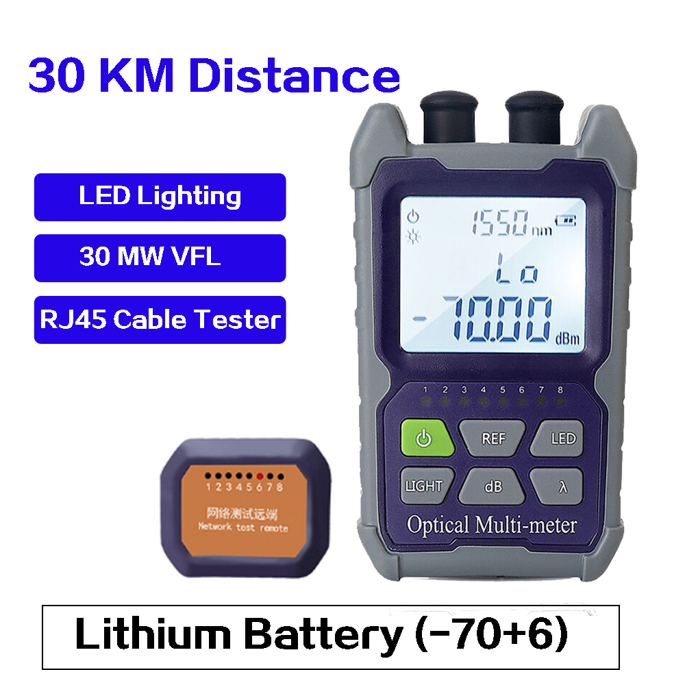 Mini 4 in 1 Optical Power Meter Visual Fault Locator Network Cable Test optical fiber tester 5km 15km 30KM VFL: OP50AP-TV30