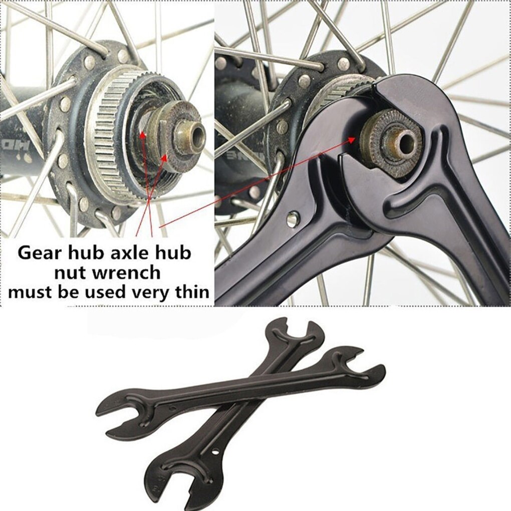 2pcs Bike Wheel Hub Wrench Bicycle Hub Cone Steel Dual Open-end Spanner Bicycle Repair Tool
