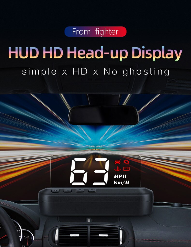Brand Car Headup display obd2 hud display Car projector Hudway drive without ghosting