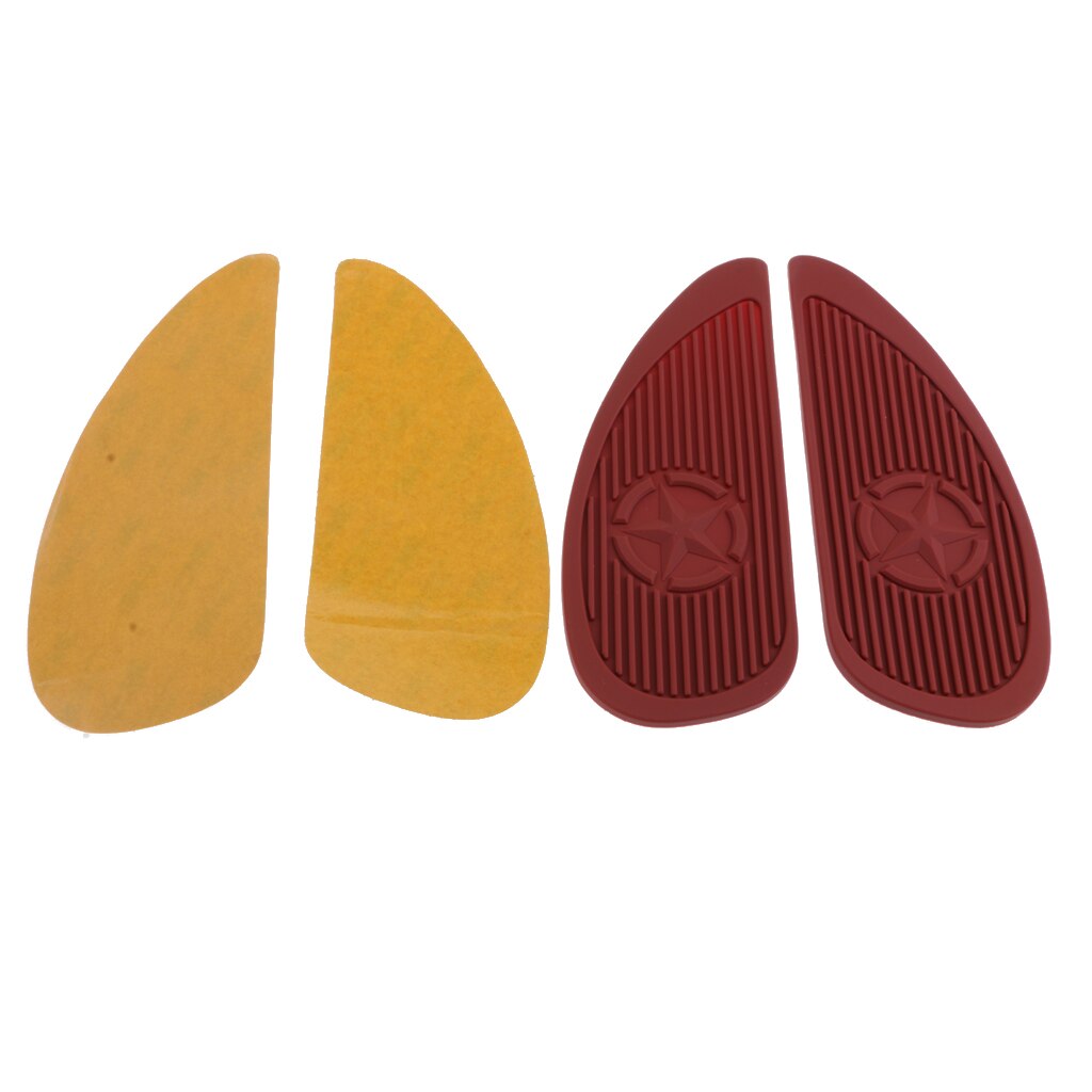 Motorbike Tank Traction Side Pads Gas Fuel Knee Grip Decal Brown Rubber