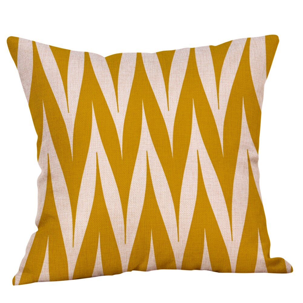 Funda de cojín de color mostaza geométrica amarillo otoño funda de cojín funda decorativa para cojín casa cojín de interior caso decoración del hogar: B