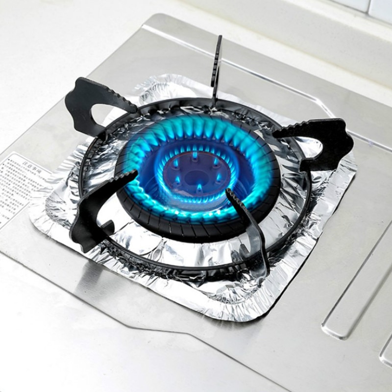 10Pcs Gasfornuis Fornuis Protectors Cover Clean Mat Pad Folie Papier Olie Proof Kookplaat Protector Keuken Accessoires