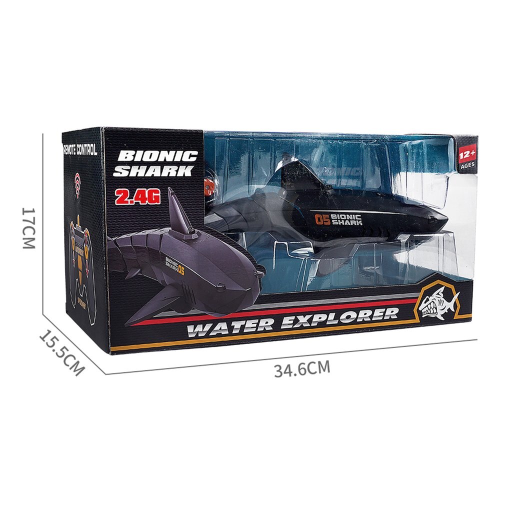 RC Submarine Shark 2.4G Remote Control Electric Shark Rechargeable Water Children's Electric Toy Remote Control Boat