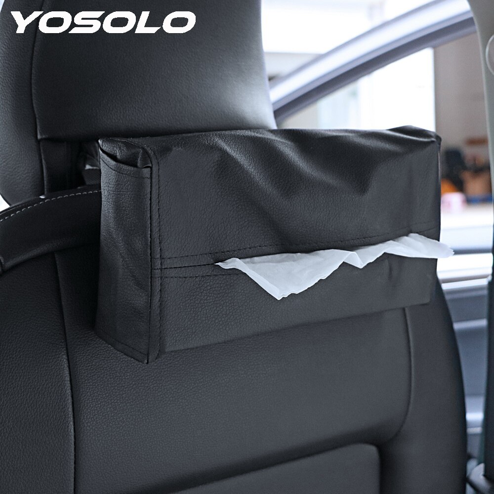 Yosolo Auto Tissue Box Cover Tissue Doos Auto Interieur Accessoires Lederen Servetten Houder