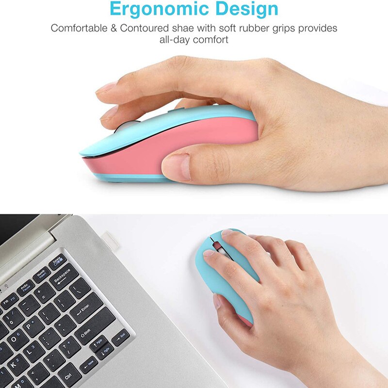 SeenDa USB Wireless Mouse for Computer Silent Click Mouse Noiseless Adjustable DPI Mause for Laptop Accessories