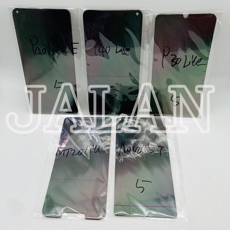 10 stk/pose lcd polarisator film for huawei  p40 lite e / p30 lite/ mate 20 lite/ nova 5t p20 p10 lite polarisator klistremerke reparasjon