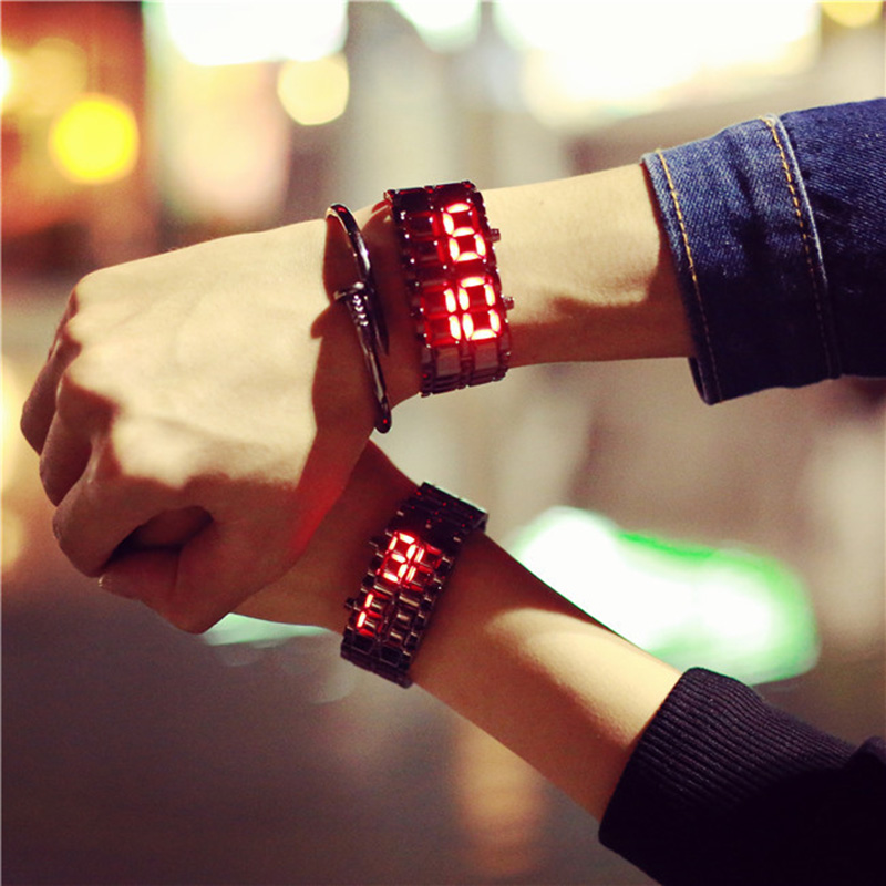 LED Light Men Women Digital Wristwatches Korean Style Male Female Electronic Clock Casual Couple Bracelet Watch