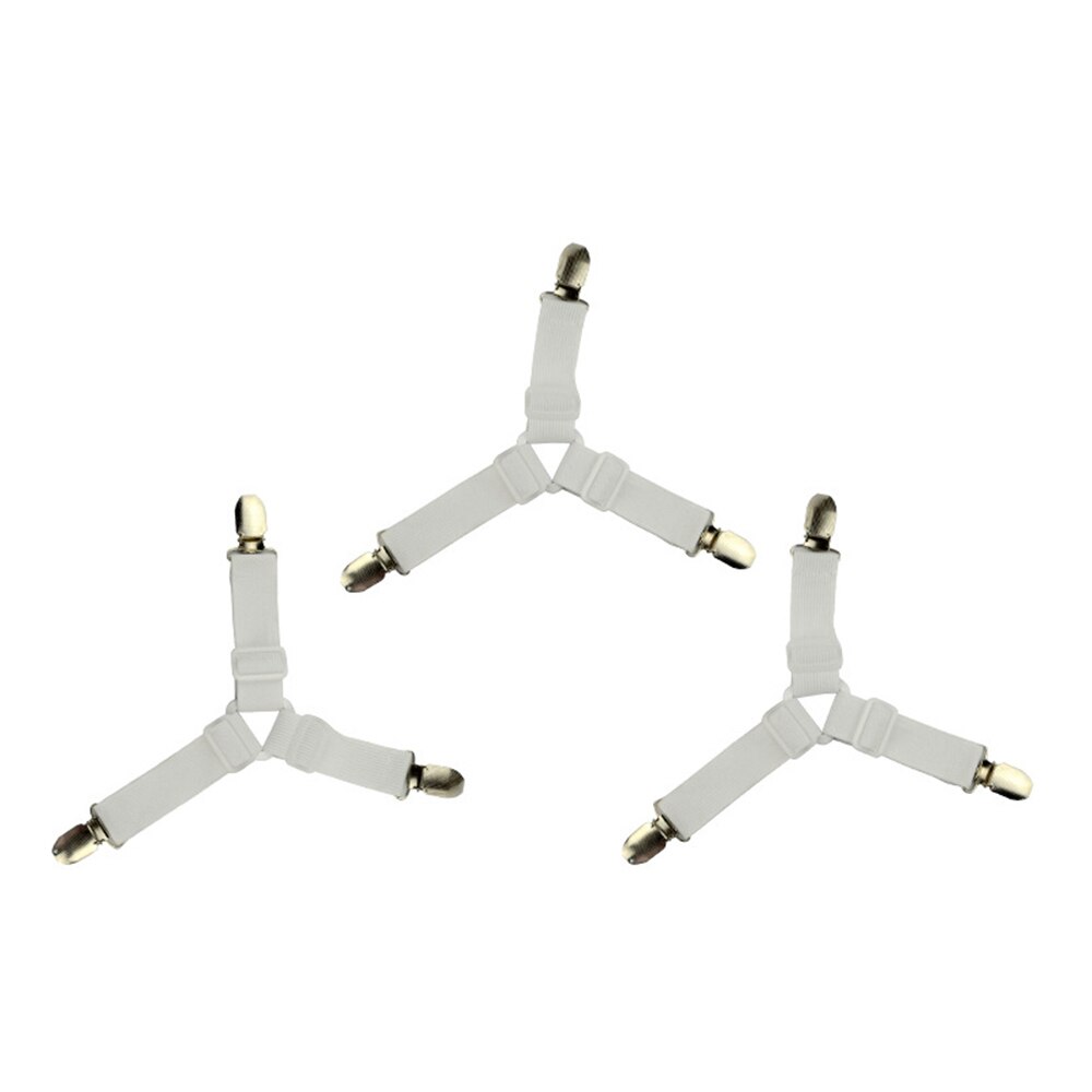 1/4PCS Stainless Steel Adjustable Elastic Triangle Bed Sheet Fasteners Mattress Cover Corner Holder Clip Fasteners Clothes Pegs