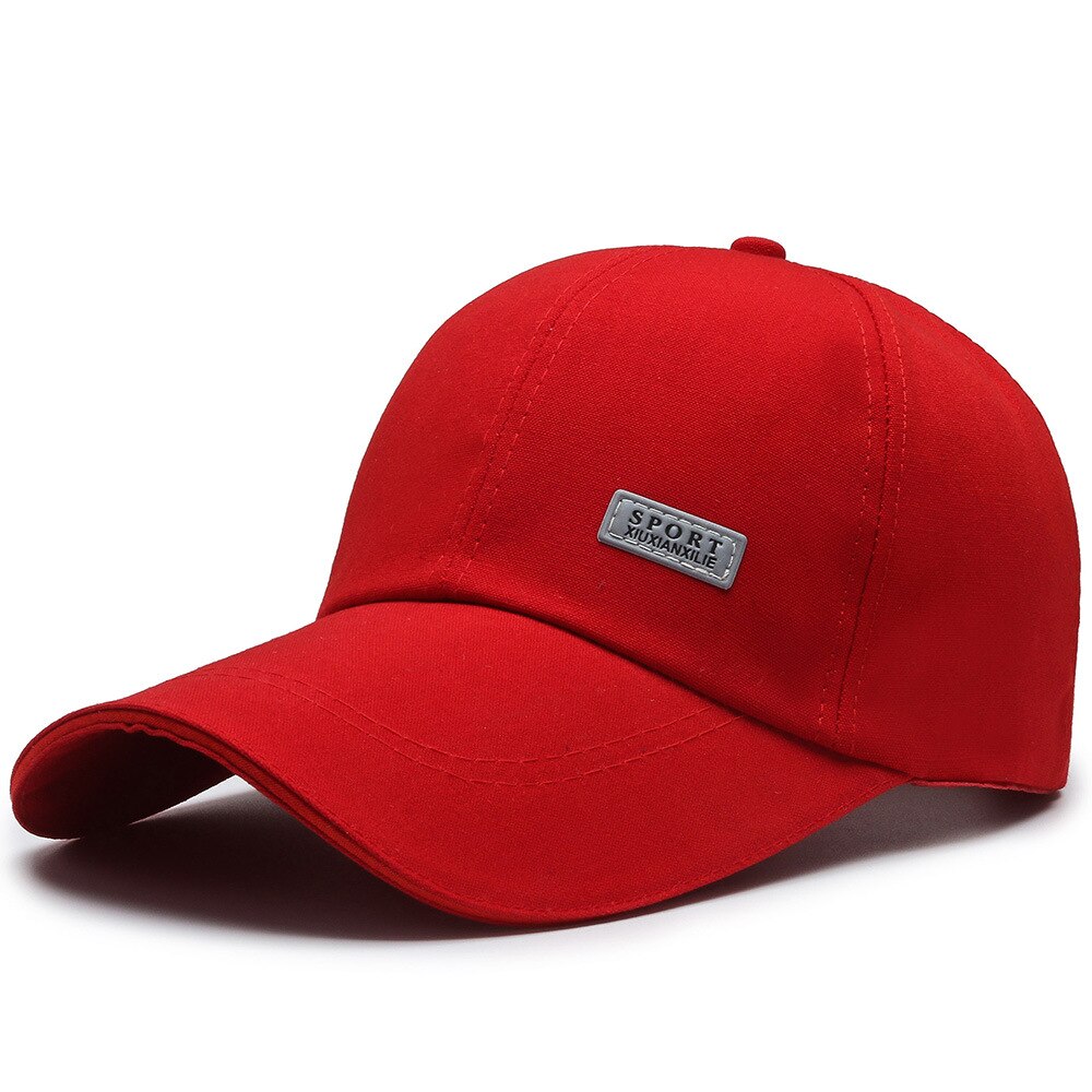 Mannen Vrouwen Vlakte Gebogen Zonneklep Baseball Cap Hoed Effen Kleur Mode Verstelbare Caps Outdoor Vissen Cap: red