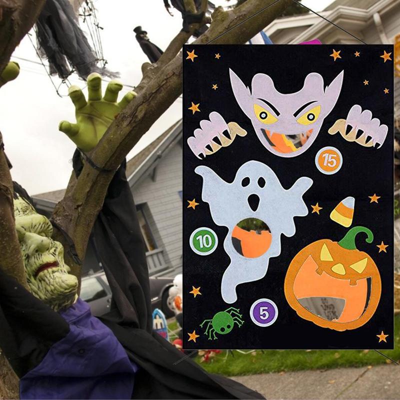 Halloween udendørs spil 1 pc vampyr filt banner med legetøj hængende 3 poser non-woven spil kaste bønne stk  h5 k 0