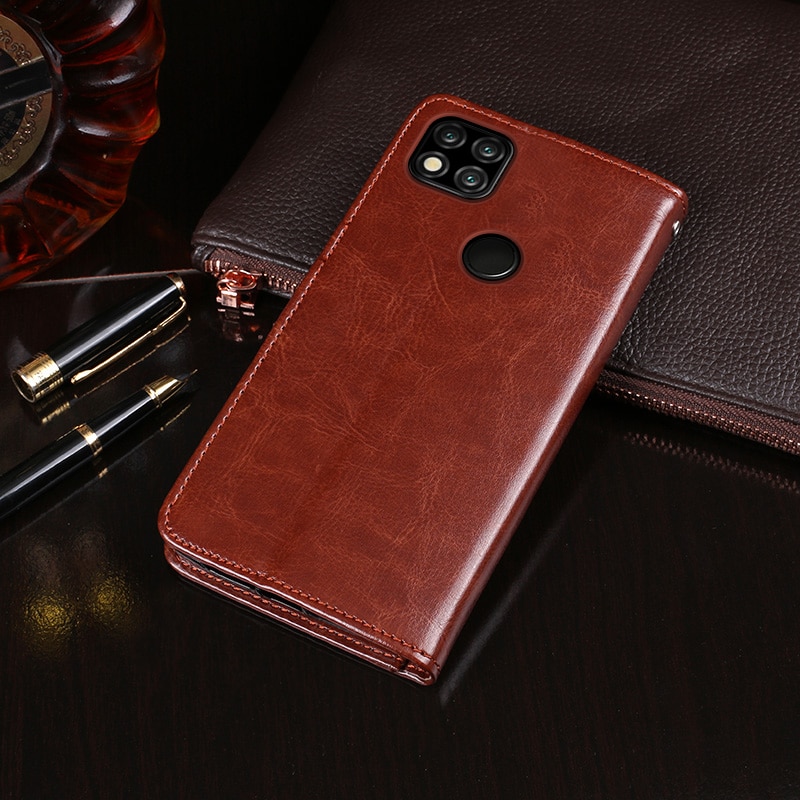 Para Xiaomi Redmi 9C caso cartera Flip de cuero de negocios Capa teléfono caso para Redmi 9C cubierta Fundas accesorios