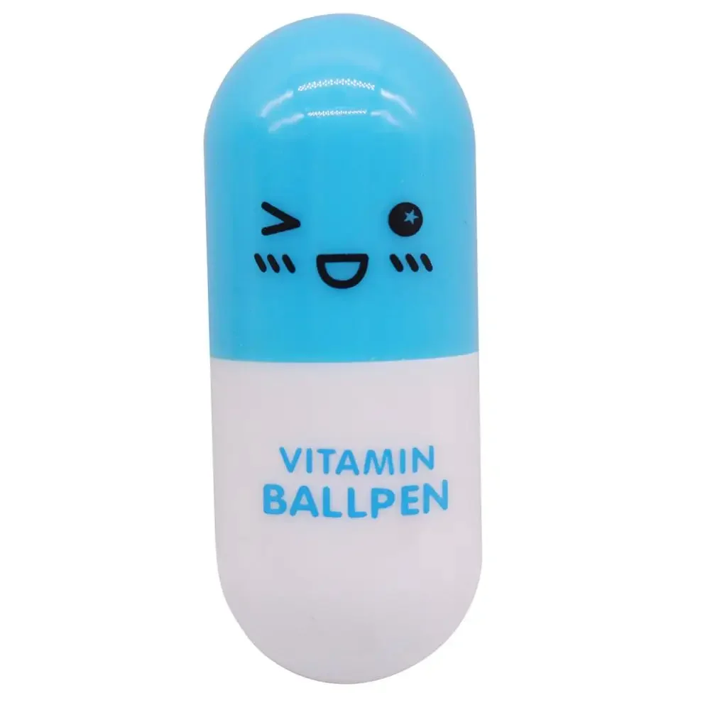 Bolígrafo colorido de dibujos animados para niños y niñas, , material escolar, cápsula, punta de 0,7 MM: Azul