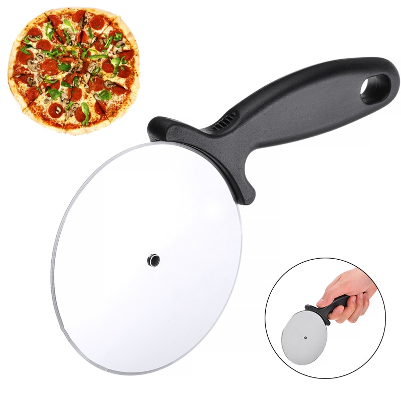 Rvs Roller Pizza Cutter Wiel 9 Cm Grote Wiel Pizza Snijden Snijmachine Bakken Cutter Gemak Keuken Gadget