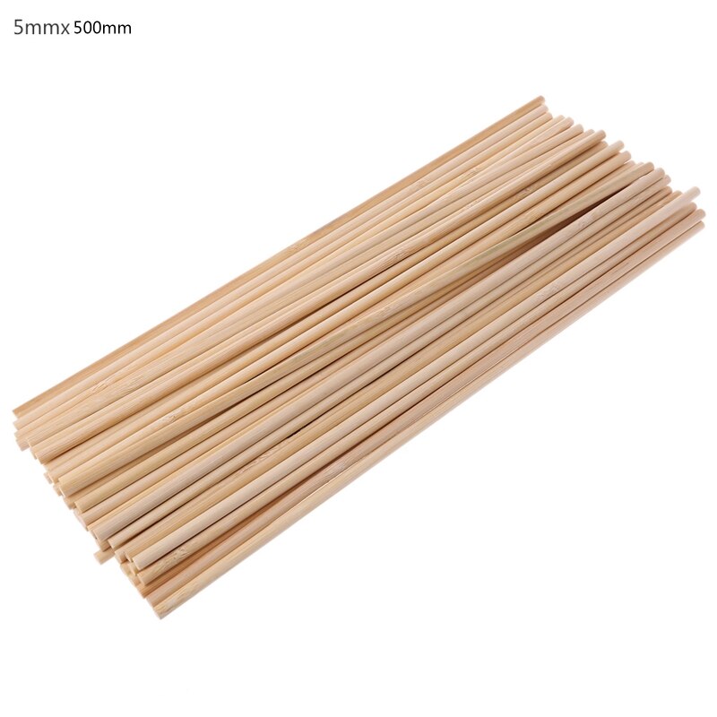 50Pcs Wooden Plant Grow Support Bamboo Plant Sticks Garden Canes Plants Flower Support Stick Cane Garden Tools: 5mm