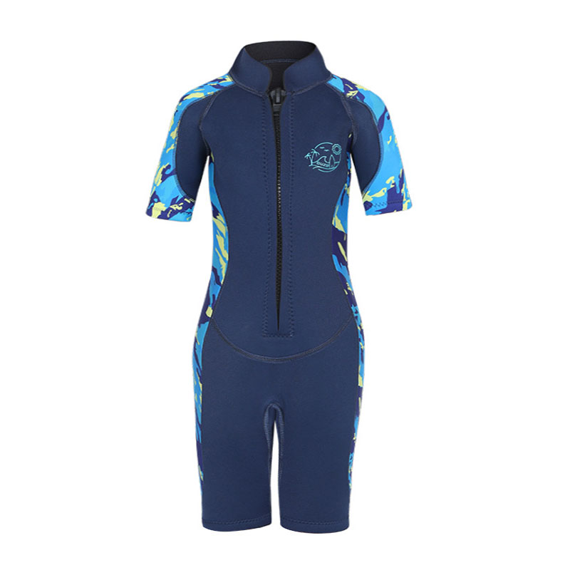 Kinder Wetsuit Top Jack + Broek Voor Jongens Meisjes Jeugd, Kinder Natpak Shirt Neopreen 2.5Mm Lange Mouw Rits Badpak Met Rits Aan De Voorkant: XL / Beige