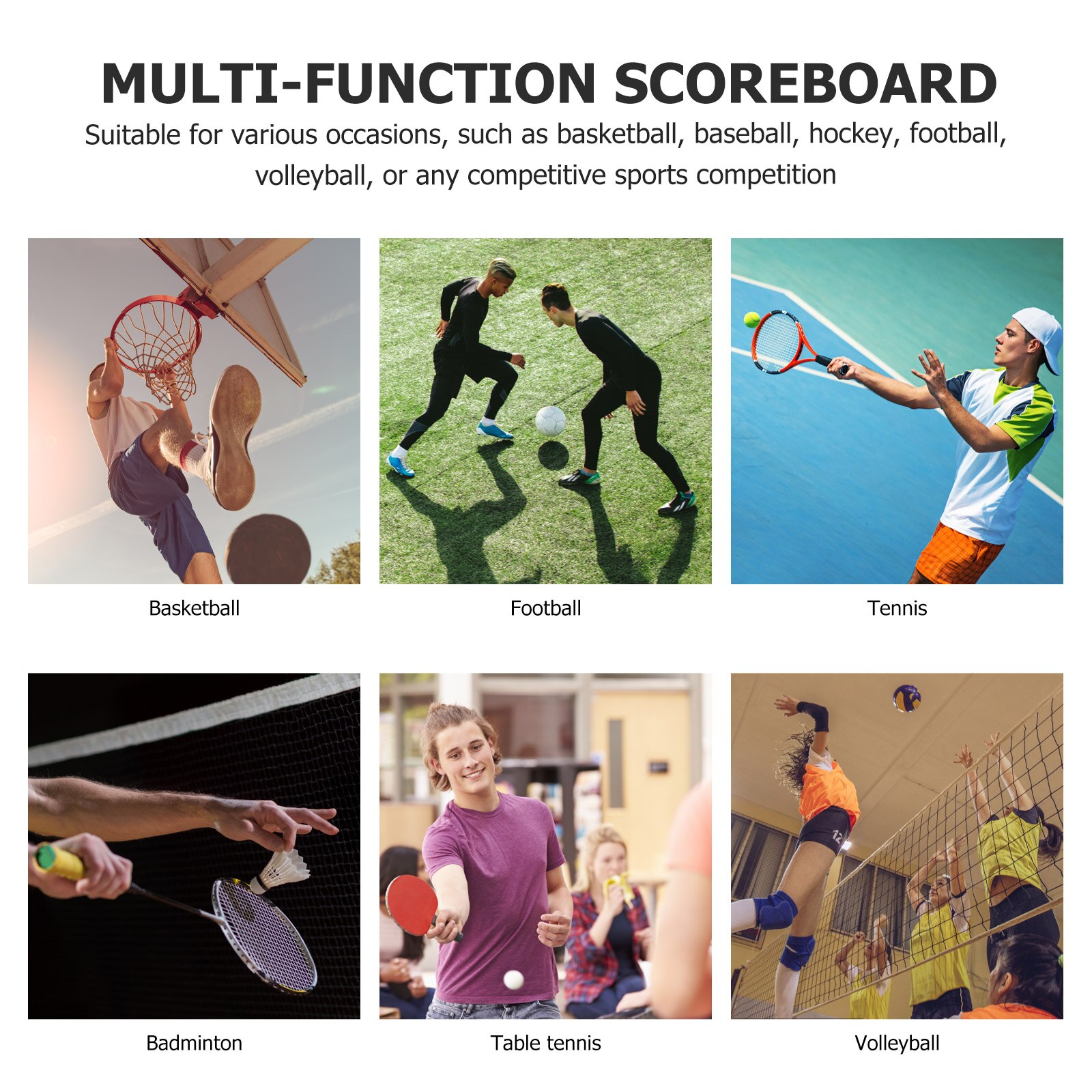 Praktische Sport Game Score Recorder 6-Digit Scorer Games Scorebord